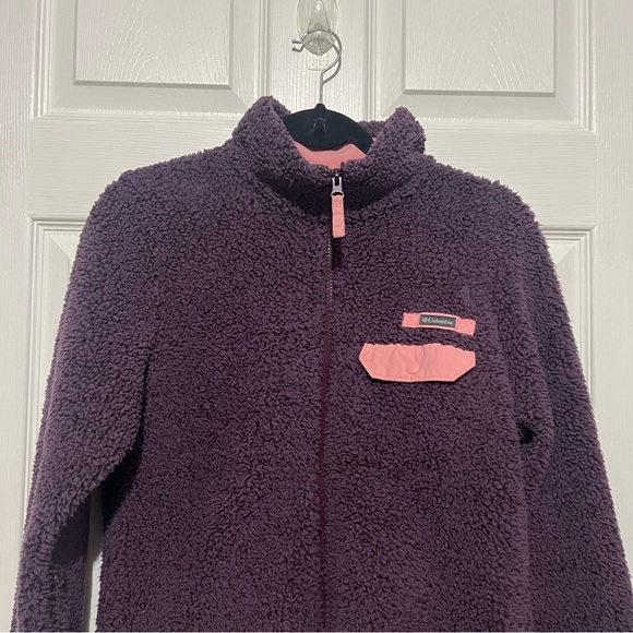 💗 Columbia - Purple Fleece Jacket with Pink Lining - Picture 2 of 8